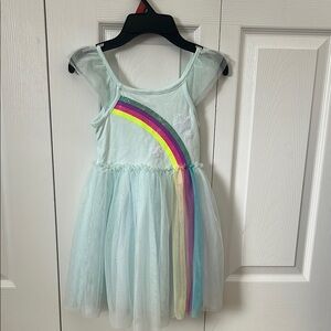 Cat & Jack Rainbow Tulle Dress - Light Blue and Multicolor